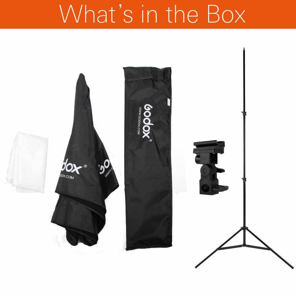 Godox 50 x 70cm Umbrella Softbox with 2 meters Light Stand & Type-B Hot Shoe Holder Bracket