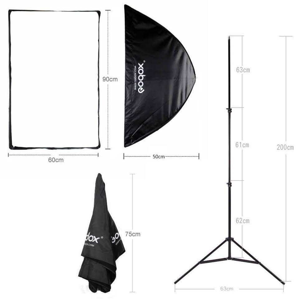 Godox 50 x 70cm Umbrella Softbox with 2 meters Light Stand & Type-B Hot Shoe Holder Bracket