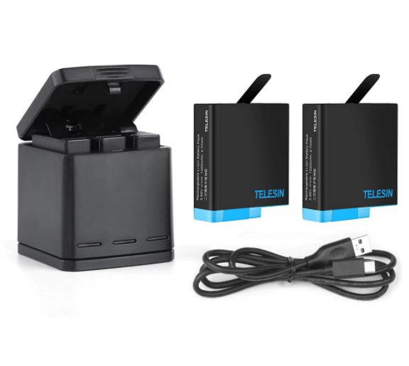 Telesin Charging Box w/ 2 Rechargeable Batteries for GoPro Hero 5, 6, 7 and 8