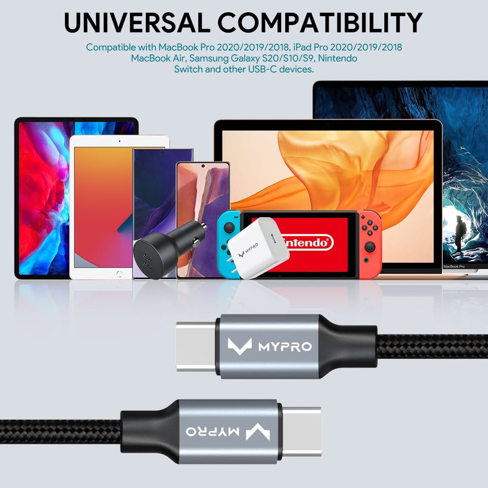 MyPro USB C to USB C 60W Fast Charging Cable