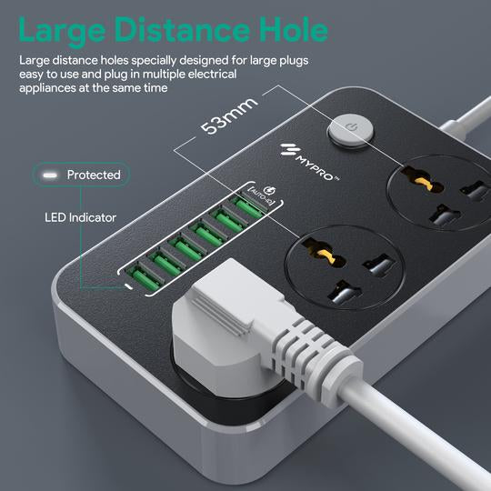 MyPro PS1 Powerstrip with 6 USB Port Extension Wire