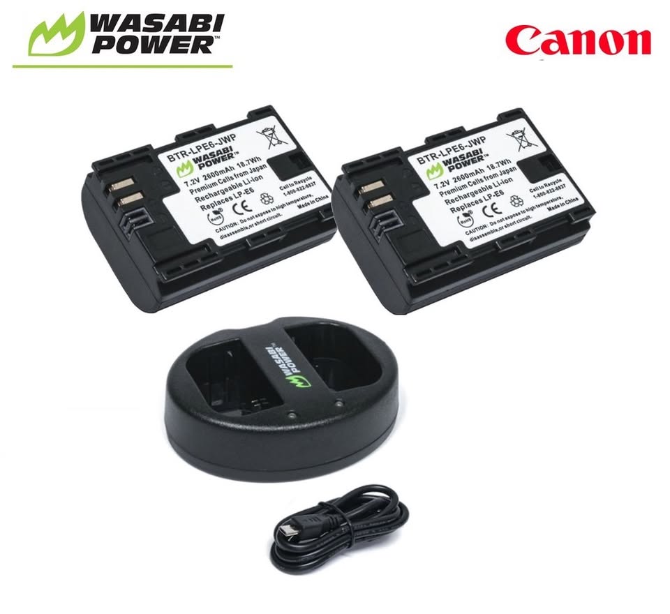Wasabi LP-E6 Dual Batteries With Charger