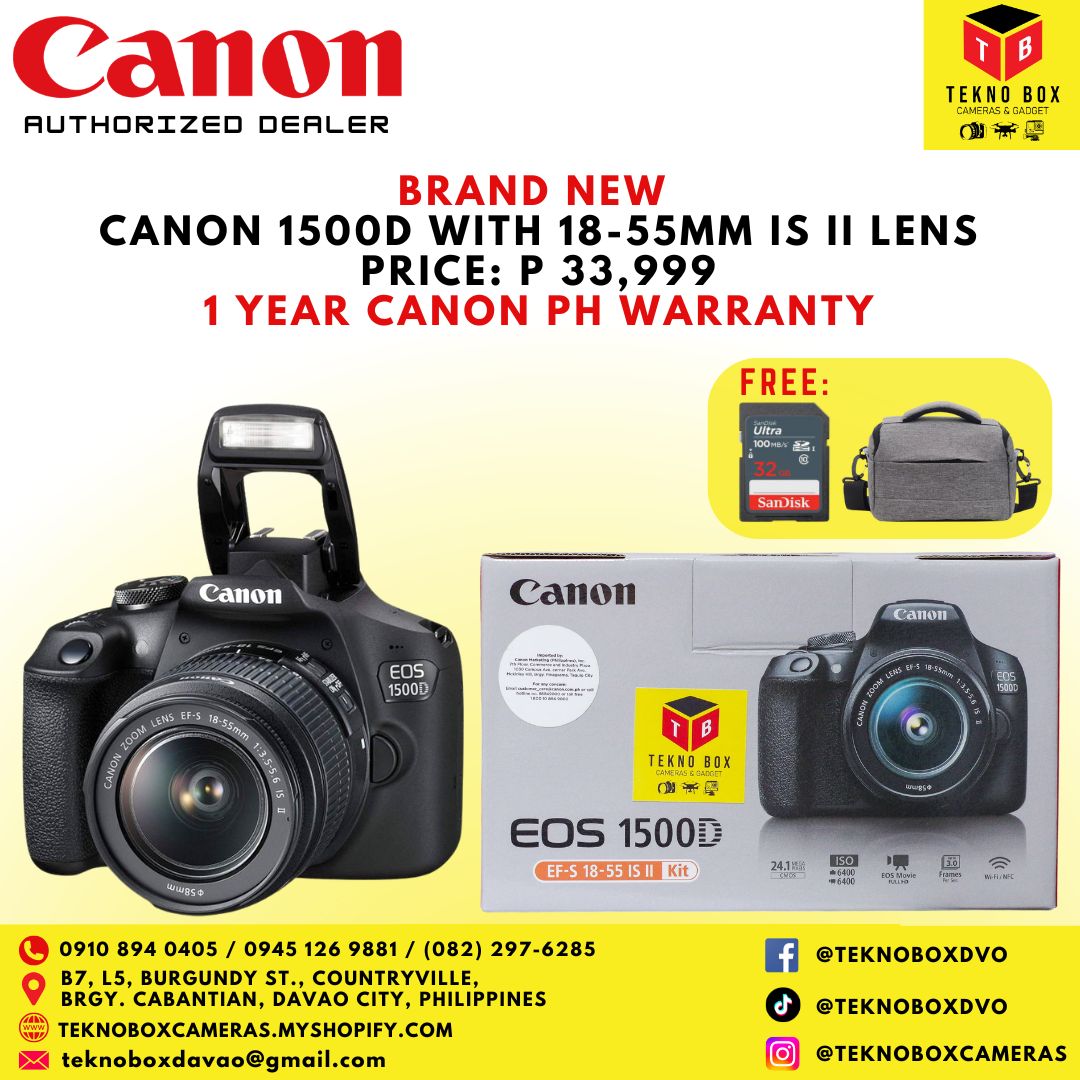 Canon 1500D DSLR Camera With 18-55mm IS II Lens
