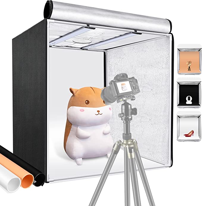 50cm Foldable Photo Studio Tent with LED Light, Backdrop and Bag