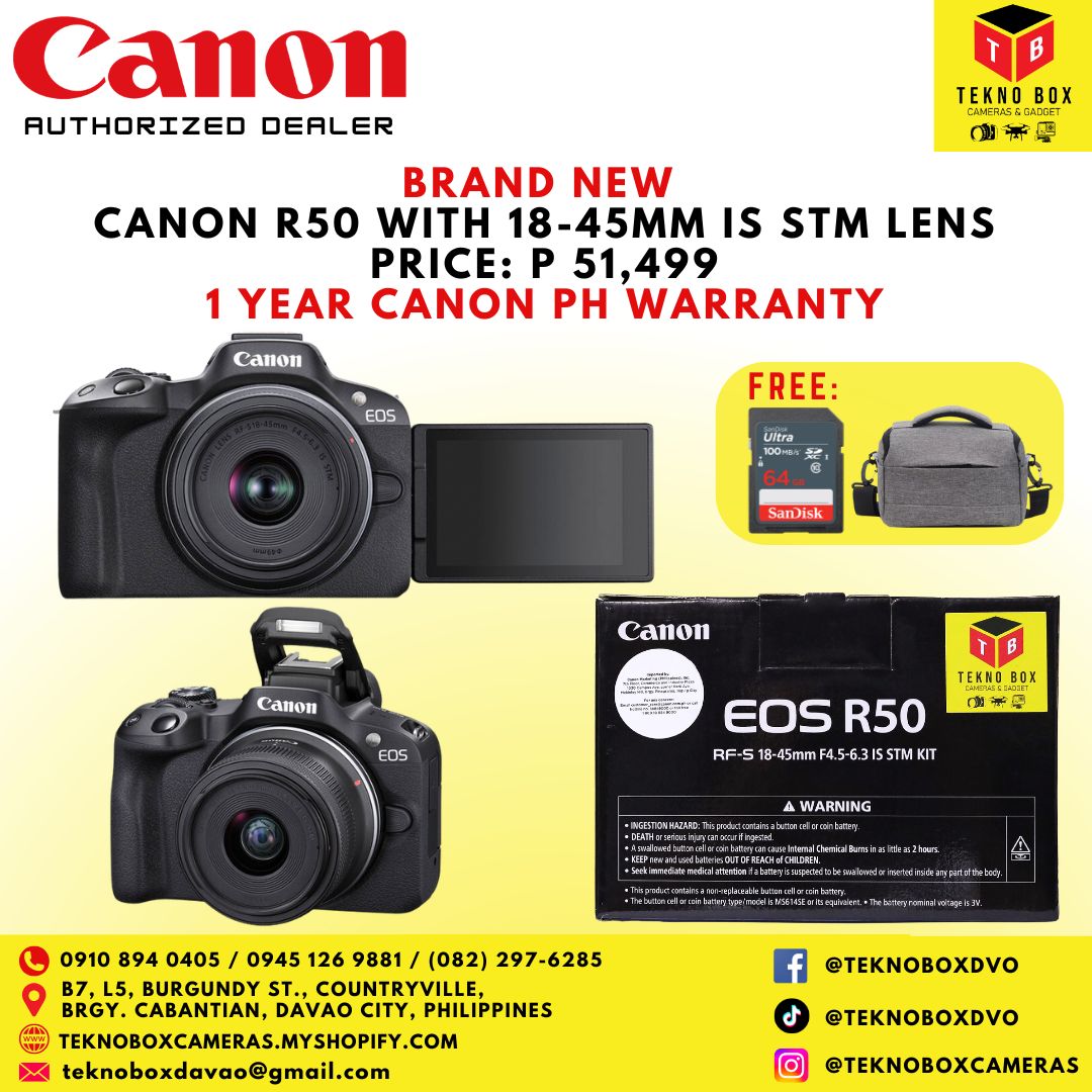 Canon R50 With 18-45mm IS STM Lens (BLACK)