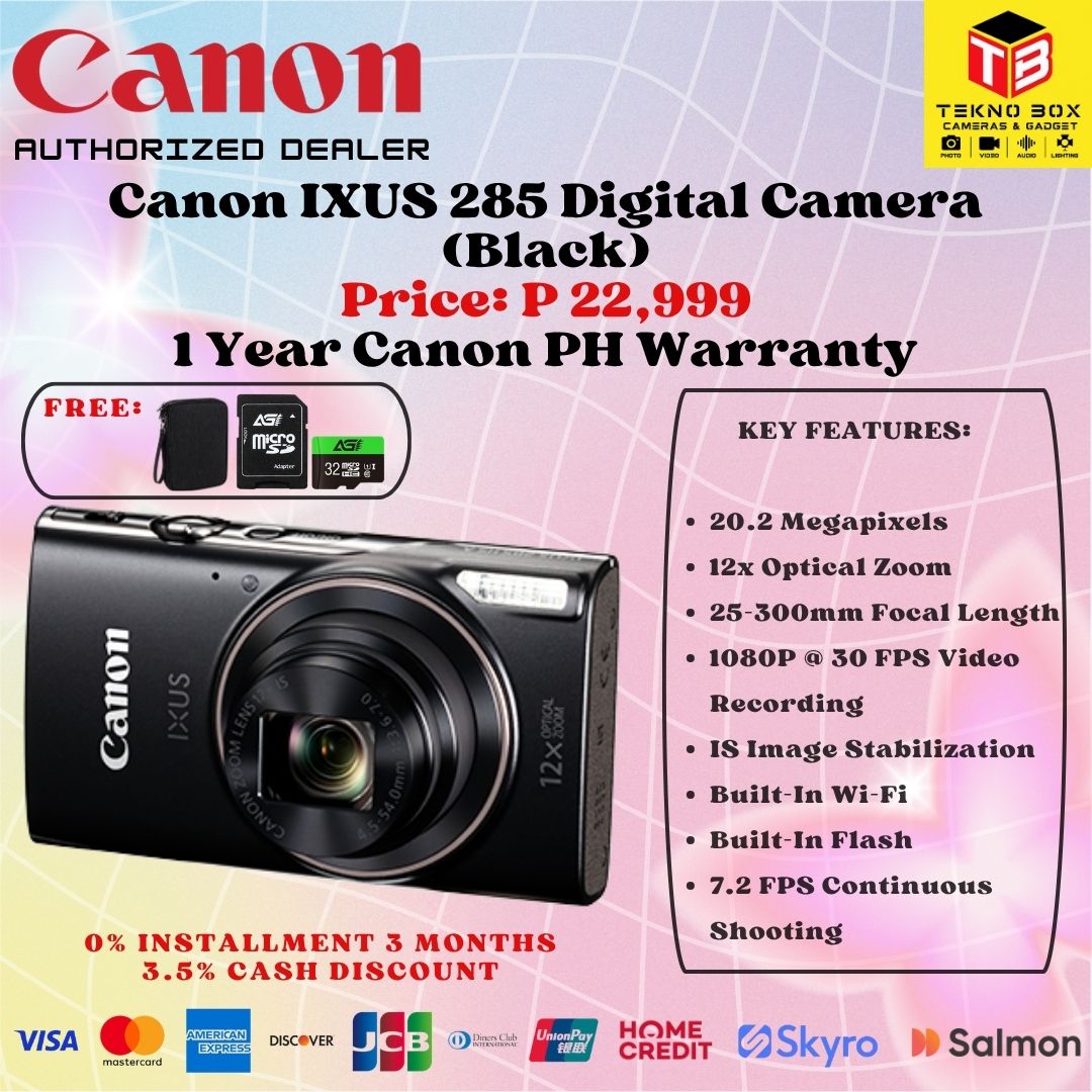 Canon IXUS 285 HS Digital Camera (Black)