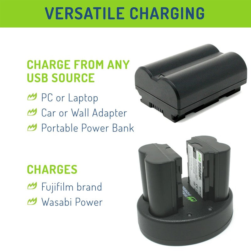 Fujifilm NP-W235 Dual Batteries with Charger by Wasabi Power