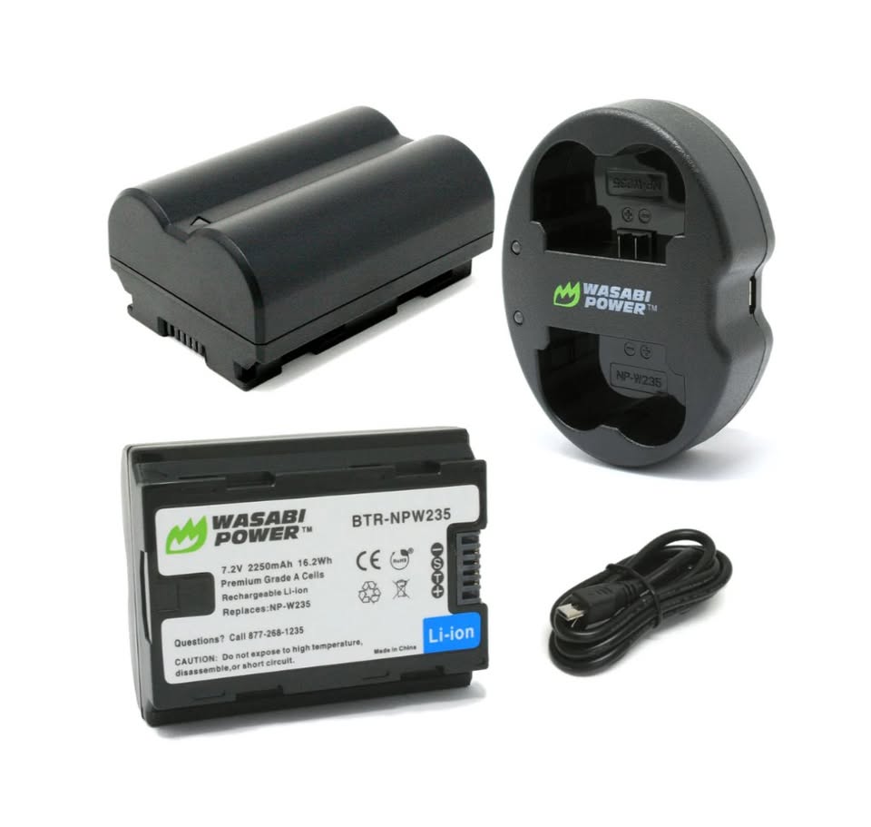 Fujifilm NP-W235 Dual Batteries with Charger by Wasabi Power