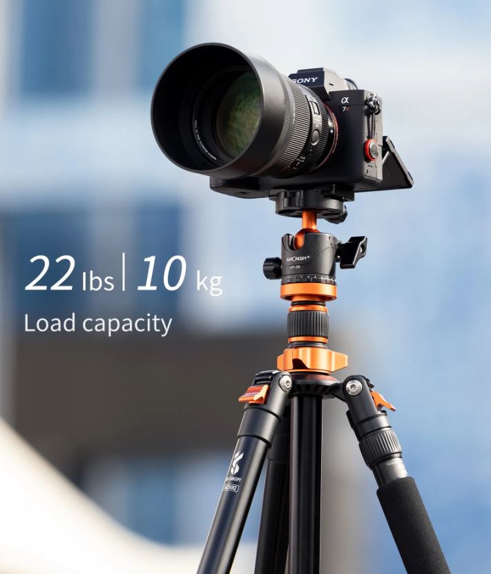 K&F Concept K254A3 Photo Video Tripod Monopod With BH-28L Fluid Ball Head