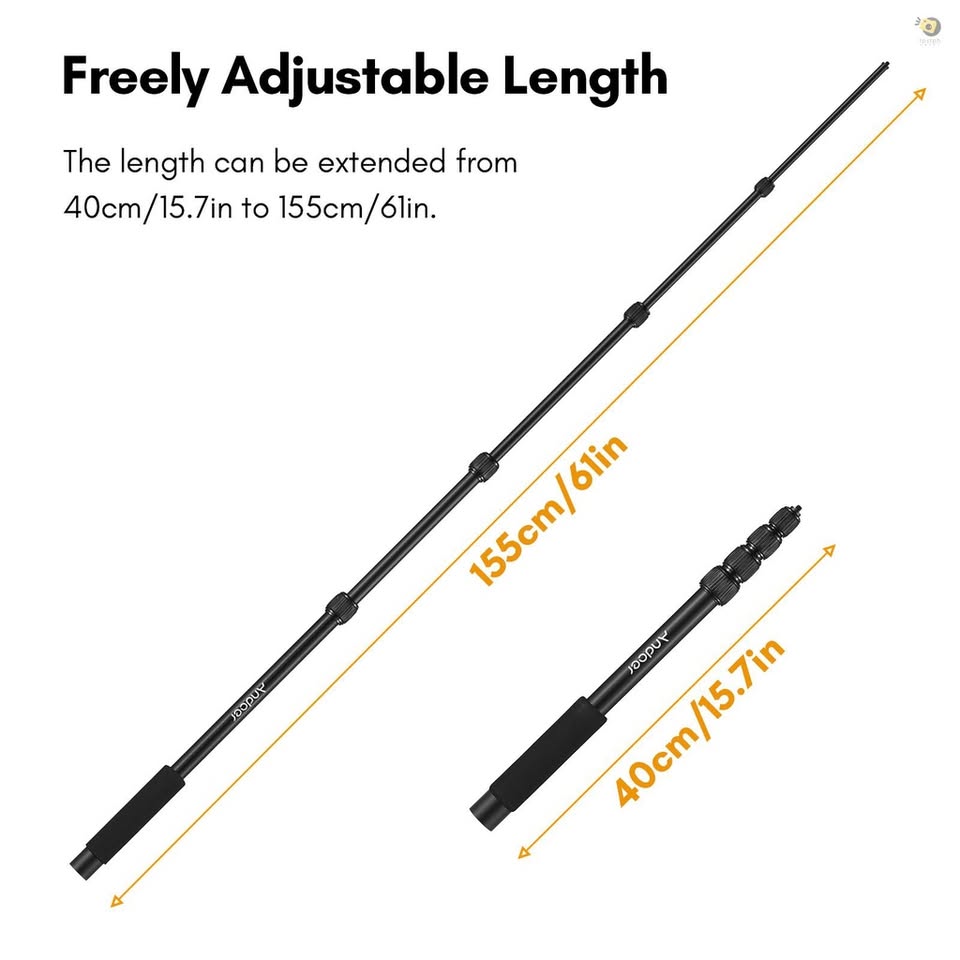 Andoer 5 Section Extendable Boom Arm Pole for Microphones