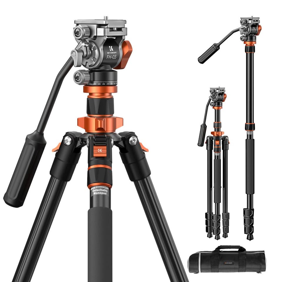 K&F Concept K234A7 Video Tripod Monopod With Fluid Head