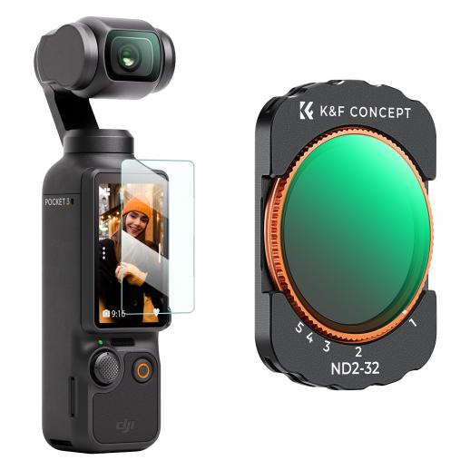 Brand New K&F Variable ND Neutral Density Filter for DJI Osmo Pocket 3 With Screen Protector Included