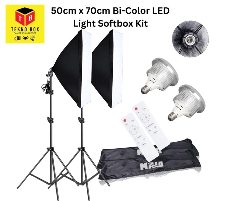 50x70cm Bi-Color LED Light Studio Softbox Kit