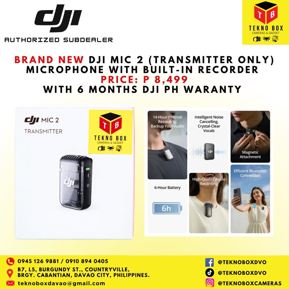 DJI Mic 2 Wireless Microphone With Built-In Recorder (Transmitter Only)