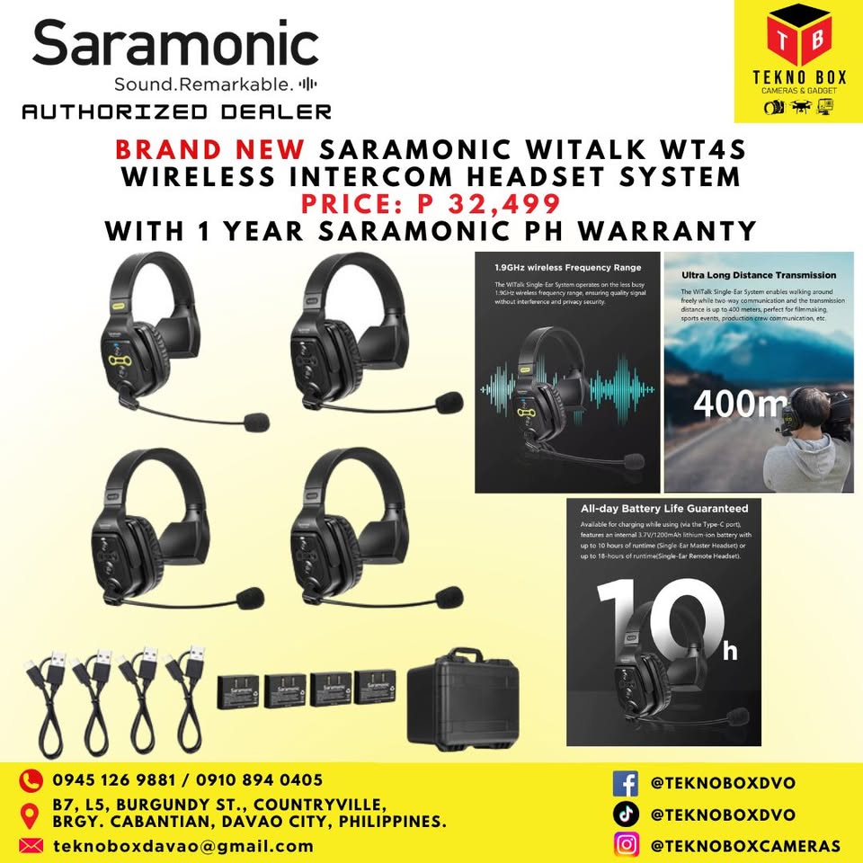 Saramonic WiTalk WT4S 4-Person Wireless Intercom Headset System