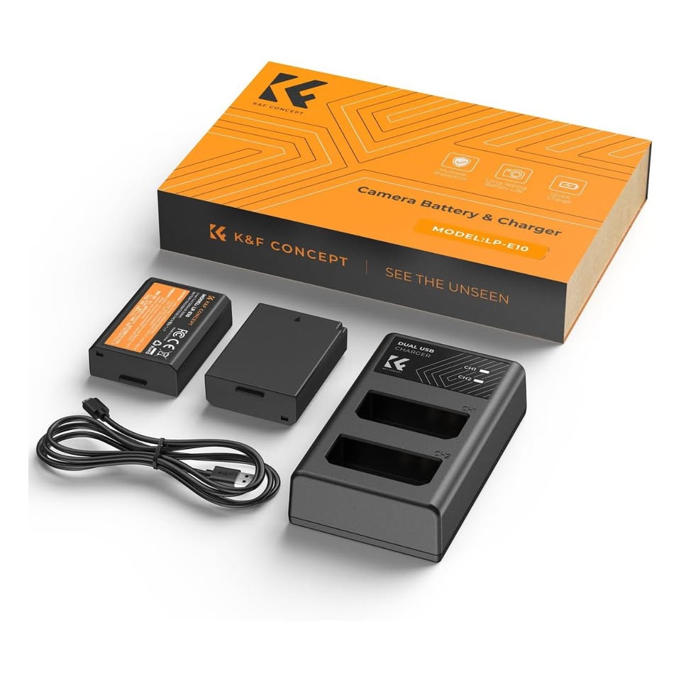 K&F LP-E10 Dual Batteries with Charger