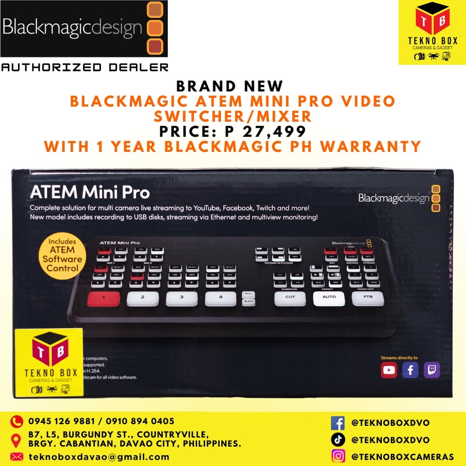 Blackmagic Atem Mini Pro Livestream Video Switcher Mixer