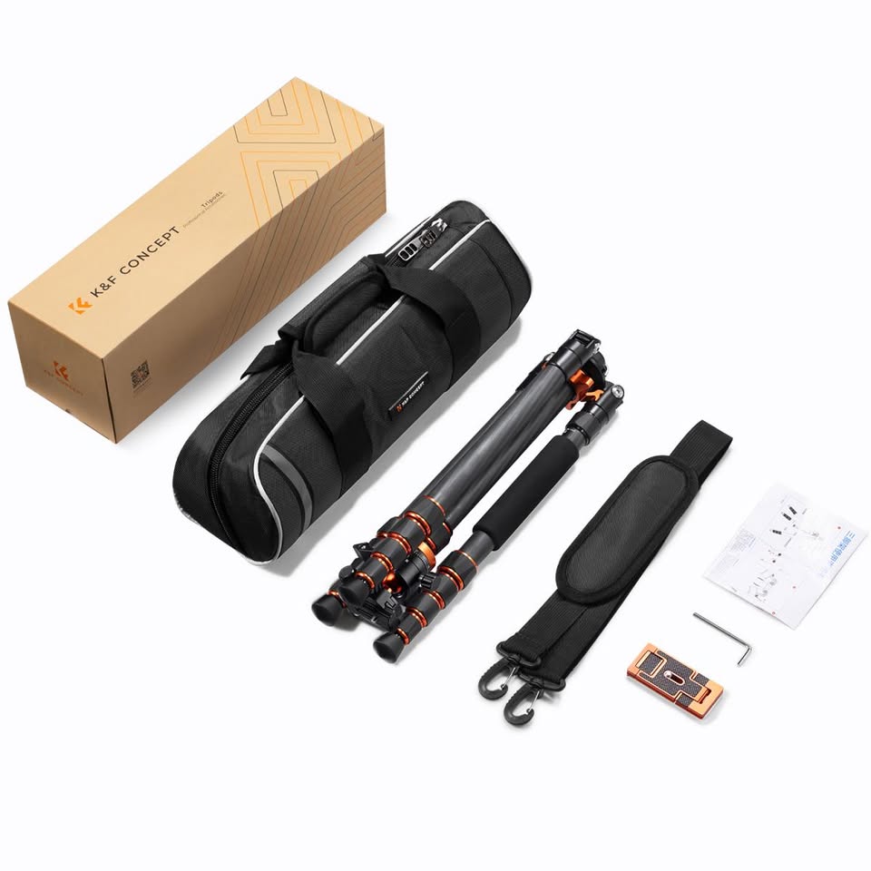 K&F KF09-093 Carbon Fiber Tripod Monopod With Ball Head & Smartphone Mount