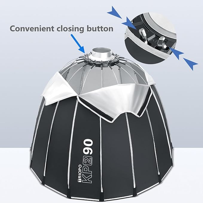 Triopo 90cm Quick Collapse Parabolic Softbox With Grid