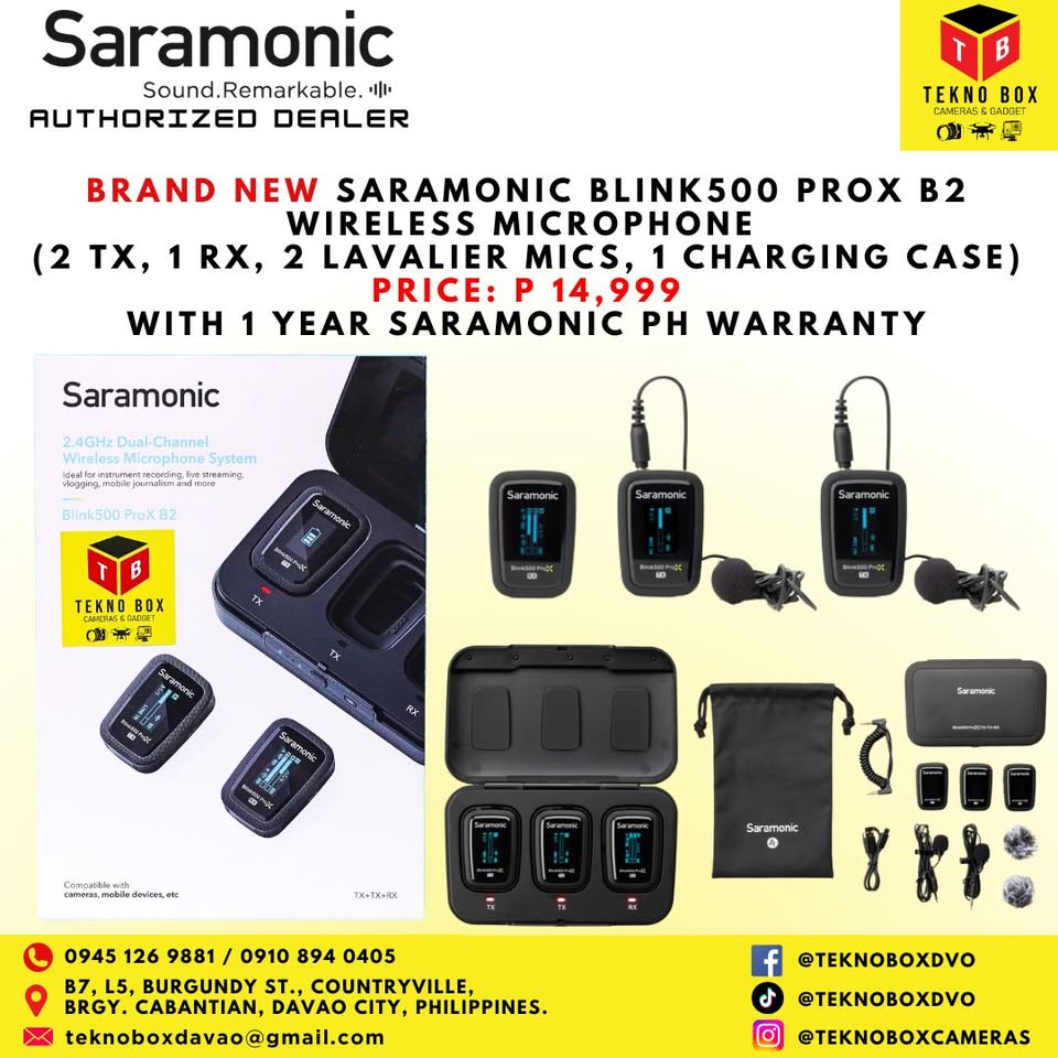 Saramonic Blink500 ProX B2 Wireless Microphone (2 TX, 1 RX)