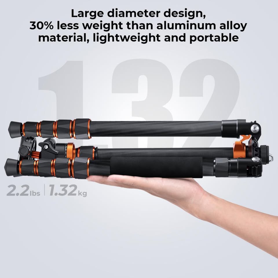 K&F KF09-093 Carbon Fiber Tripod Monopod With Ball Head & Smartphone Mount