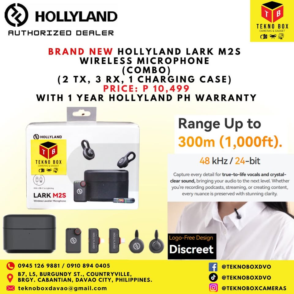 Hollyland Lark M2S Wireless Microphone System Combo (2 TX, 3 RX, 1 Charging Case)