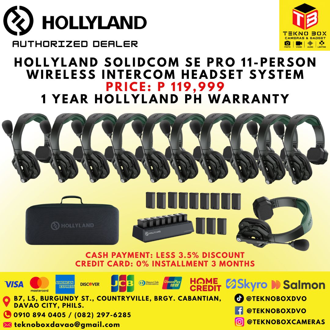 Hollyland Solidcom SE Pro 11-Person Wireless Intercom Headset System