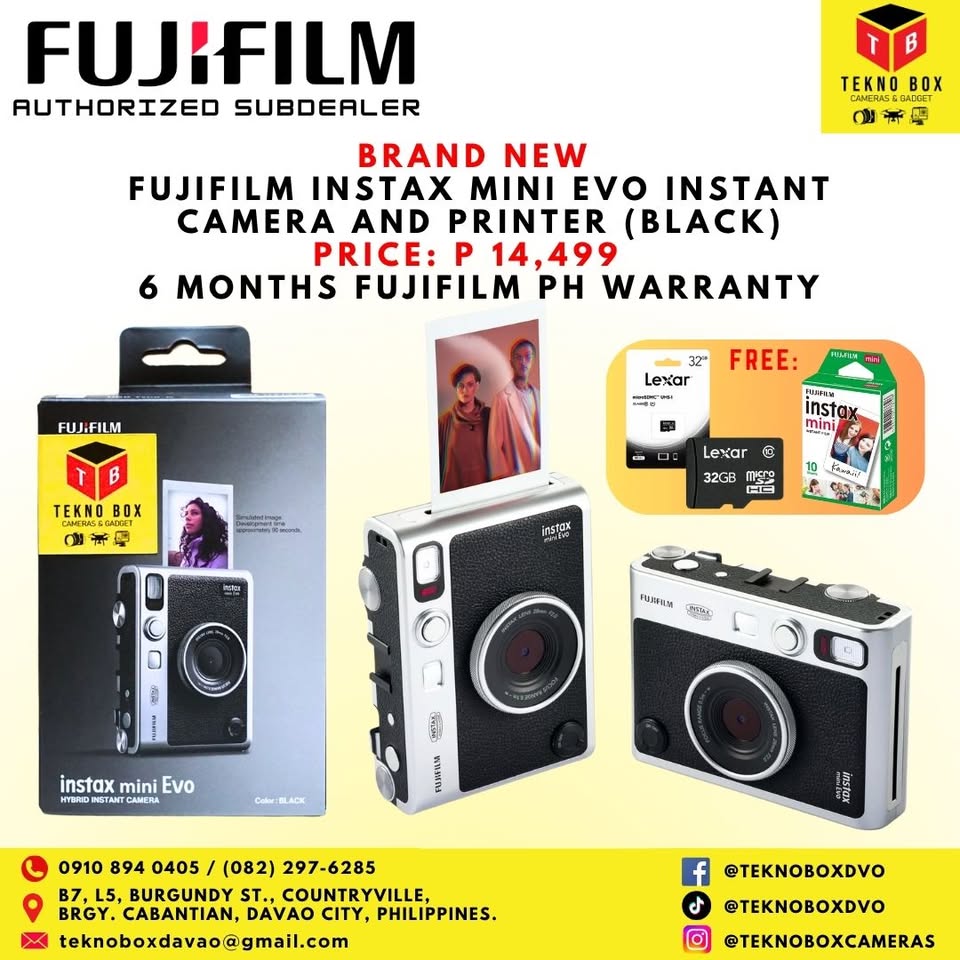 Fujifilm Instax Mini Evo Instant Camera and Printer (Black)