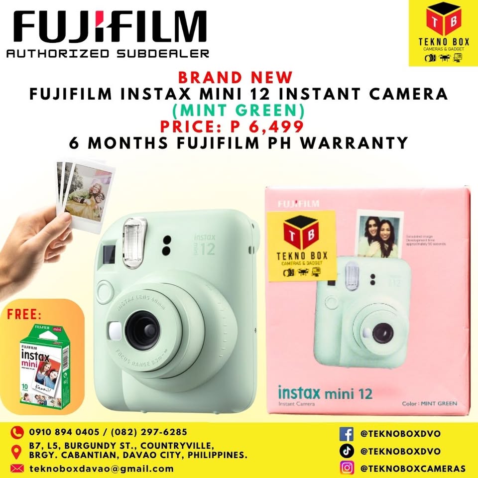 Fujifilm Instax Mini 12 Instant Camera With Instax Mini Film 10s White
