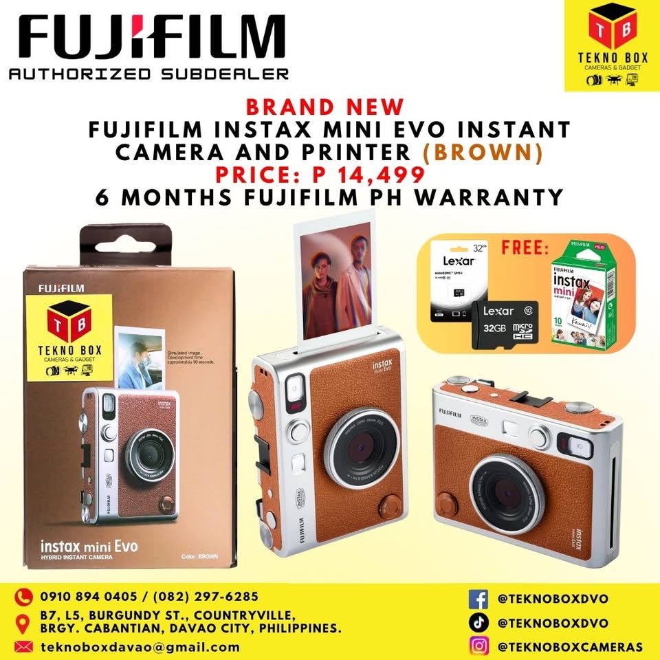 Fujifilm Instax Mini Evo Instant Camera and Printer (Brown)