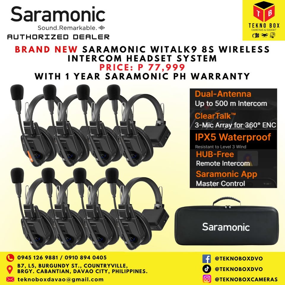 Saramonic WiTalk9 8S 8-Person Wireless Intercom Headset System