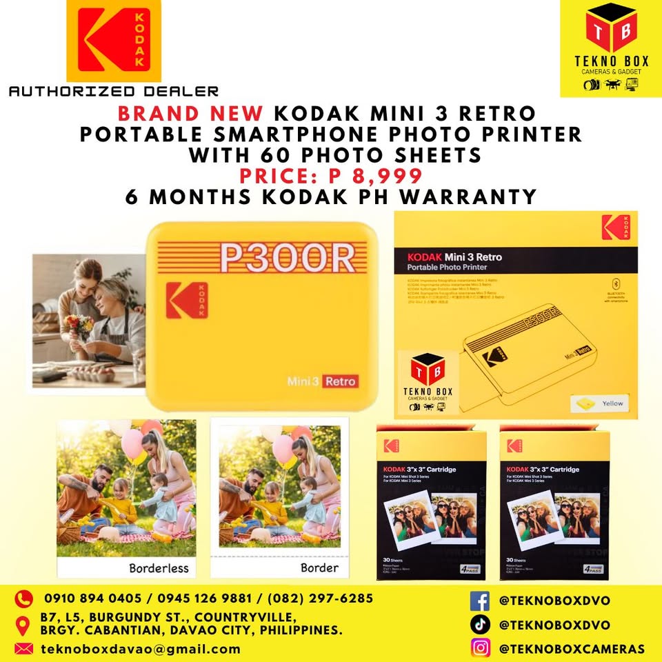 Kodak Mini 3 Retro Portable Smartphone Photo Printer With 60 Photo Sheets
