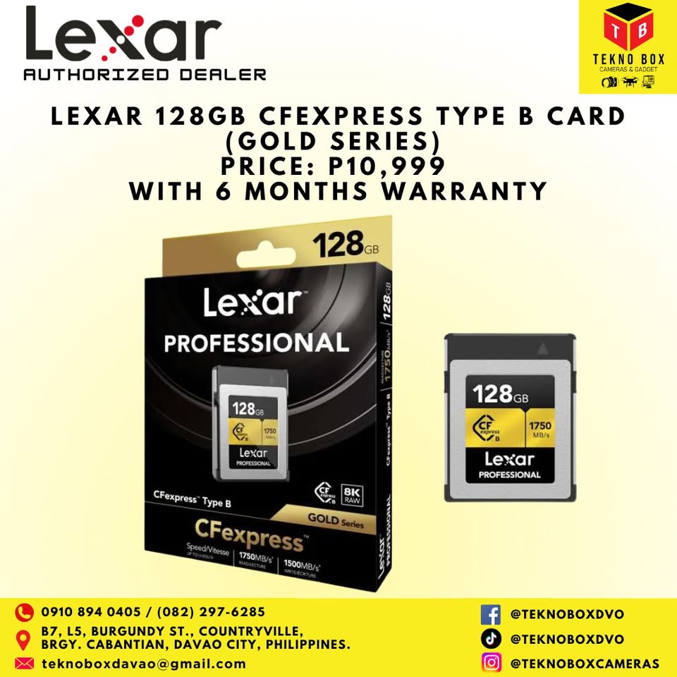 Lexar 128GB CF Express Type B Card (Gold Series)