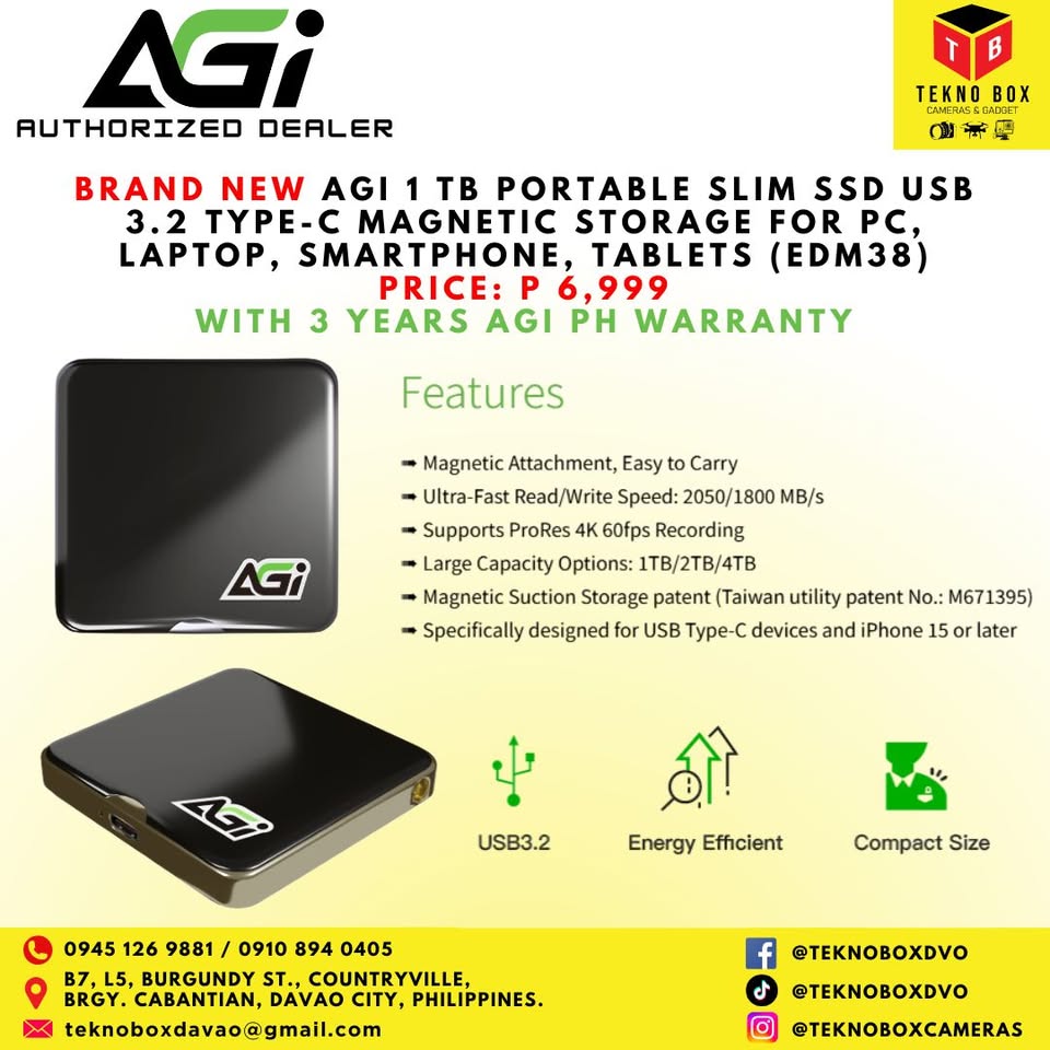 AGI Portable SSD Storage for PC, Laptops, Smartphones and Tablets