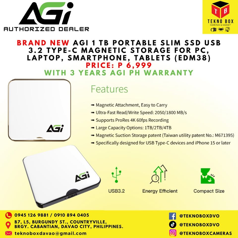 AGI Portable SSD Storage for PC, Laptops, Smartphones and Tablets