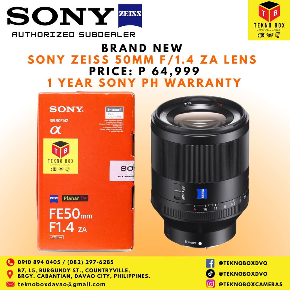 Sony Zeiss 50mm F/1.4 ZA Lens