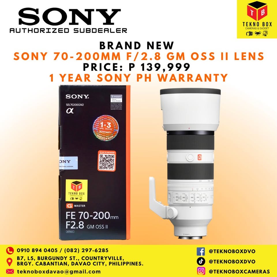 Sony 70-200mm F/2.8 GM OSS II Lens
