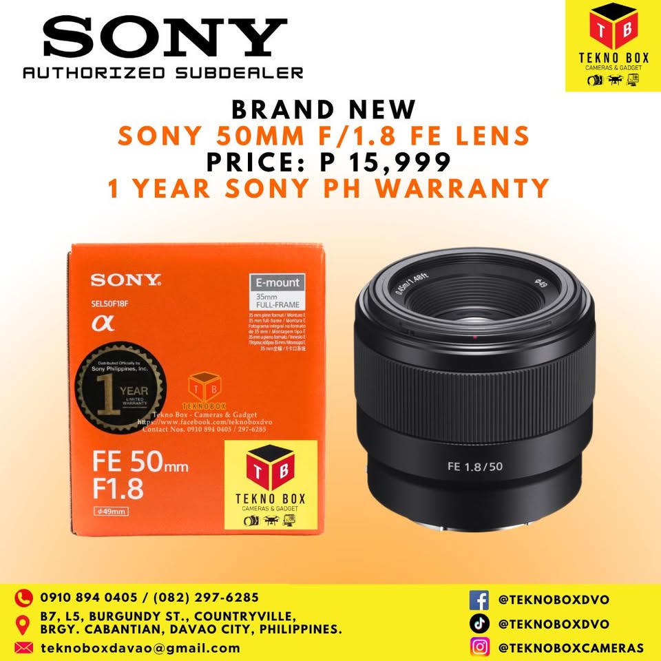 Sony 50mm F/1.8 FE Lens