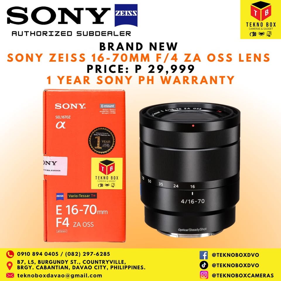 Sony Zeiss 16-70mm F/4 ZA OSS Lens