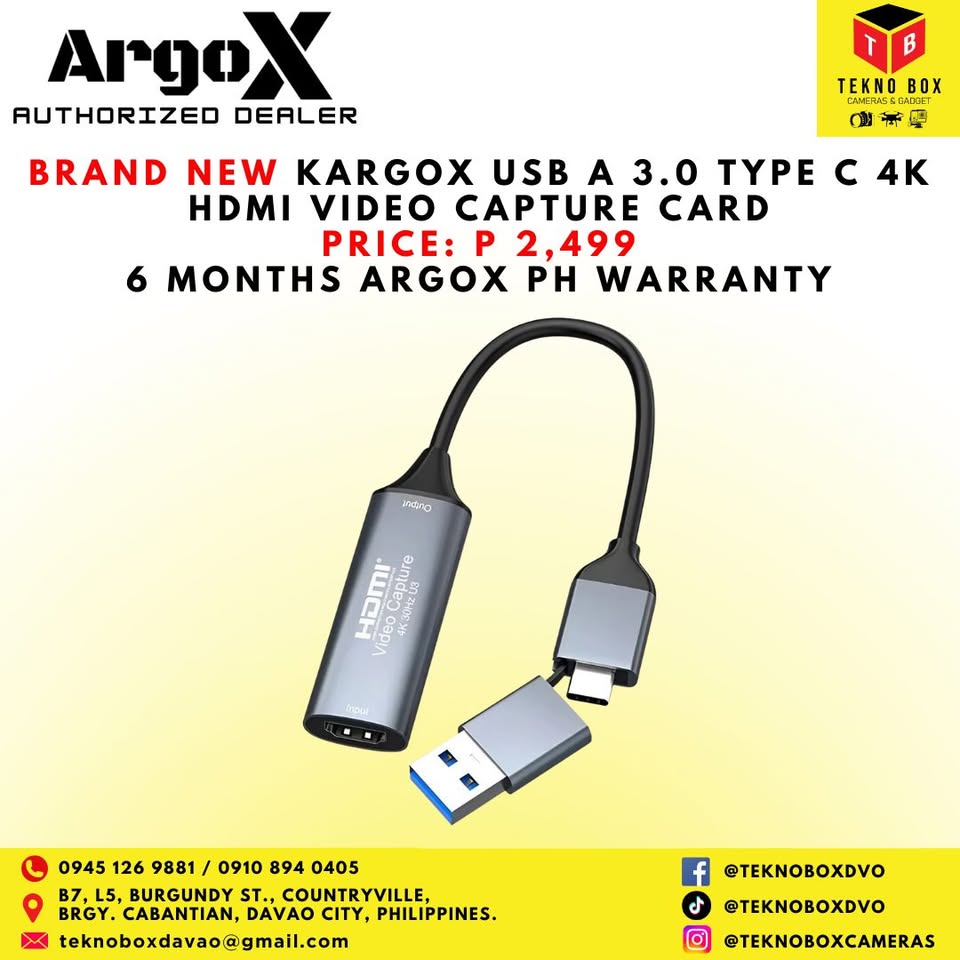 Argox USB A 3.0 Type C 4K HDMI Video Capture Card