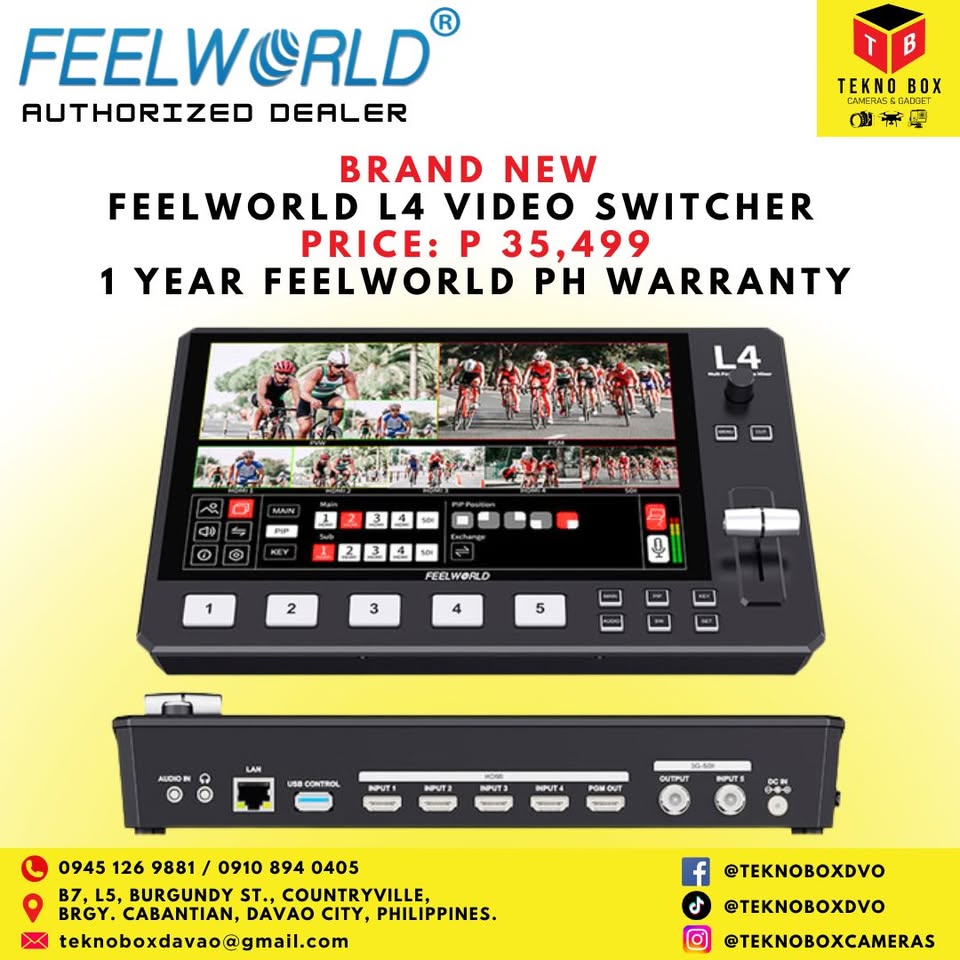 Feelworld L4 Video Switcher with 10.1" LCD Monitor