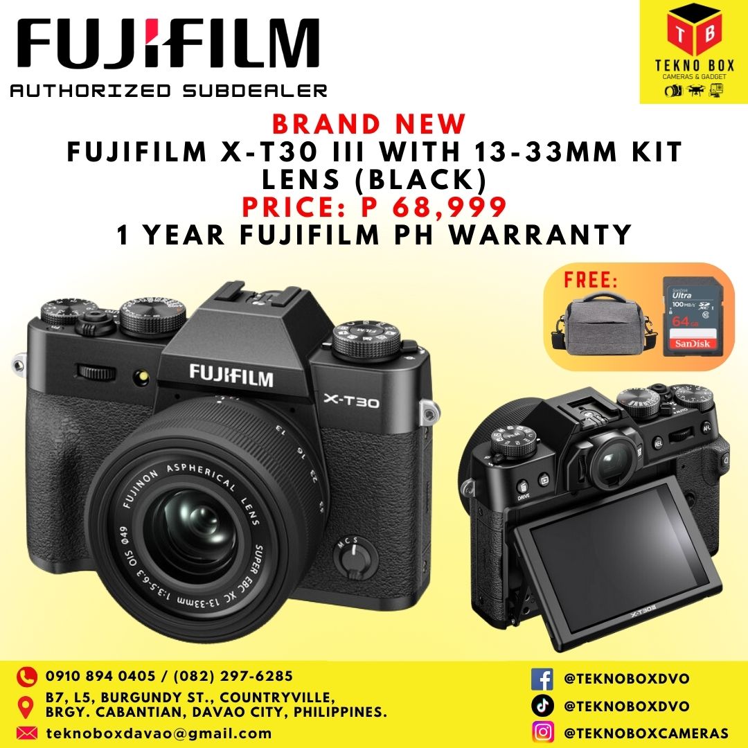 Brand New Fujifilm X-T30 With 133-33 Kit Lens (Bkack)