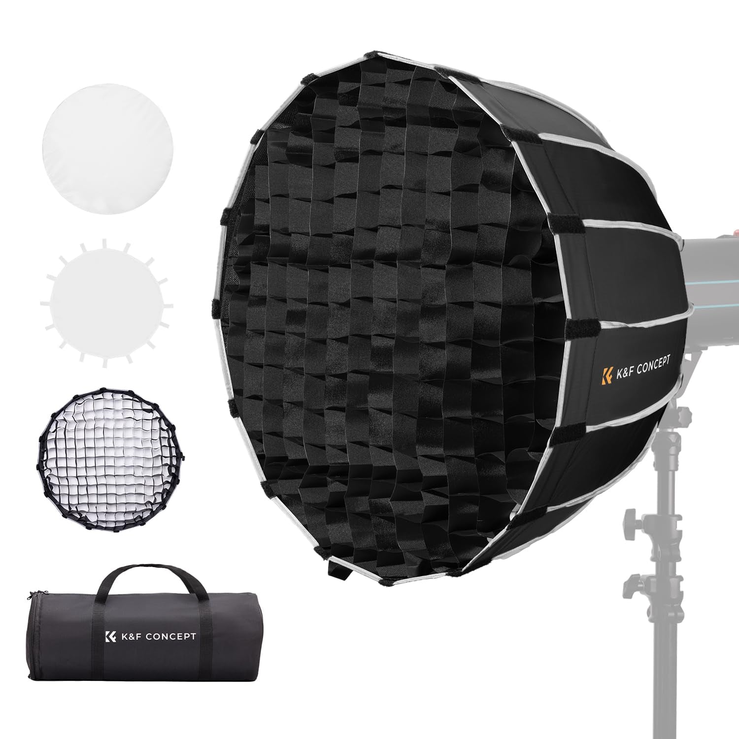 K&F 120cm Quick Collapse Parabolic Softbox With Grid