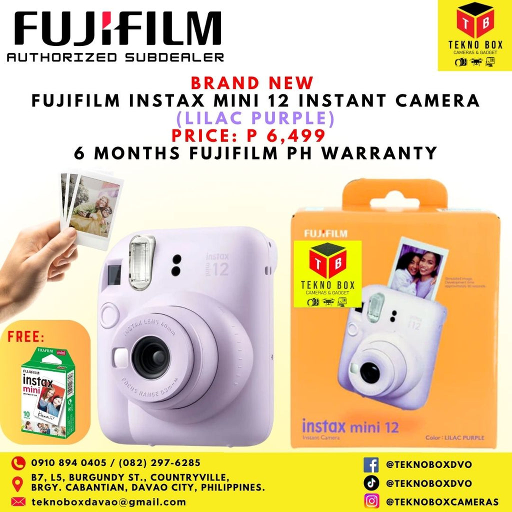 Fujifilm Instax Mini 12 Instant Camera With Instax Mini Film 10s White