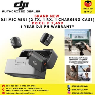 DJI Mic Mini Wireless Microphone (2 TX, 1 RX, 1 Charging Case)