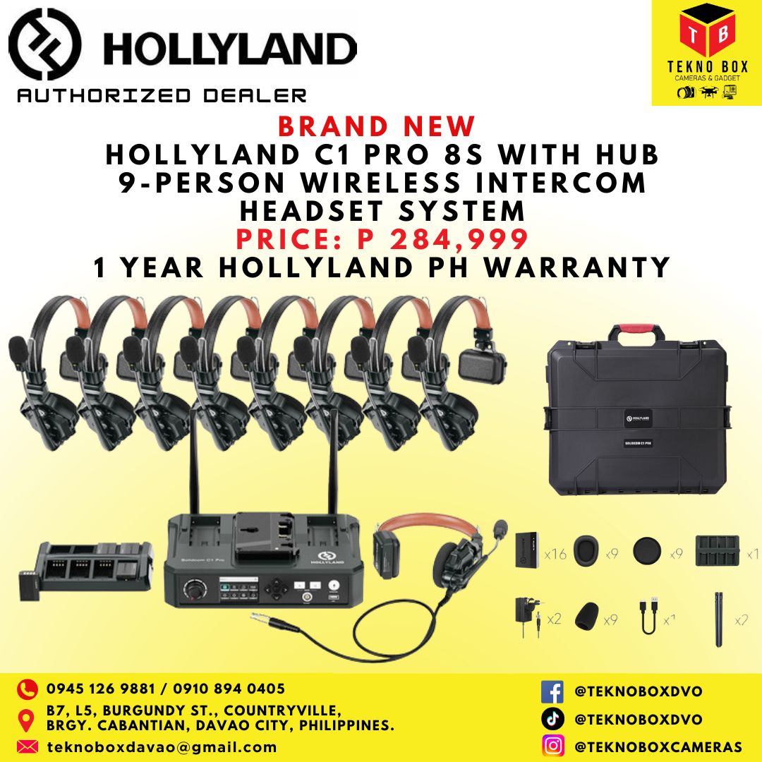 Hollyland C1 Pro 8S With Hub 9-Person Wireless Interco Headset System