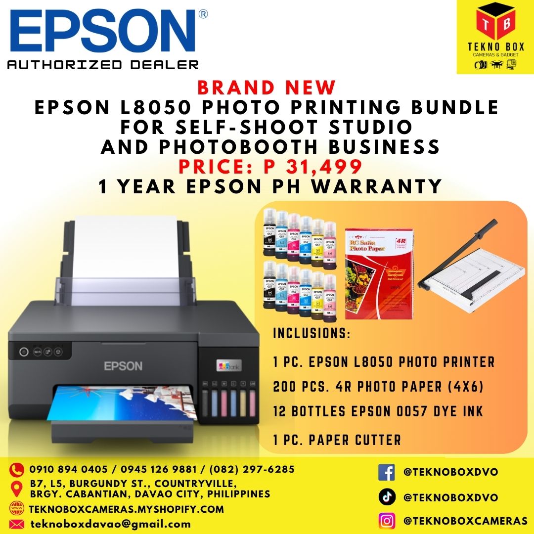 EPSON L8050 Photo Printing Bundle For Self-Shoot Studio And Photobooth Business