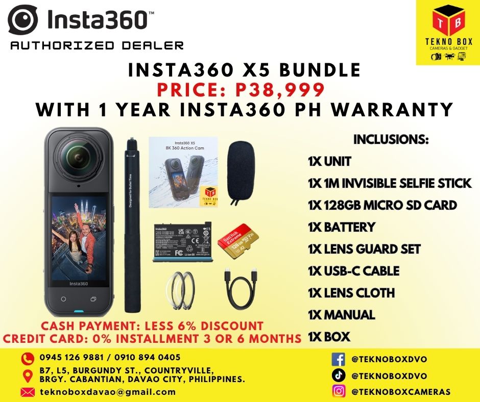 Brand New Insta360 X5 Action Camera Bundle (Black)