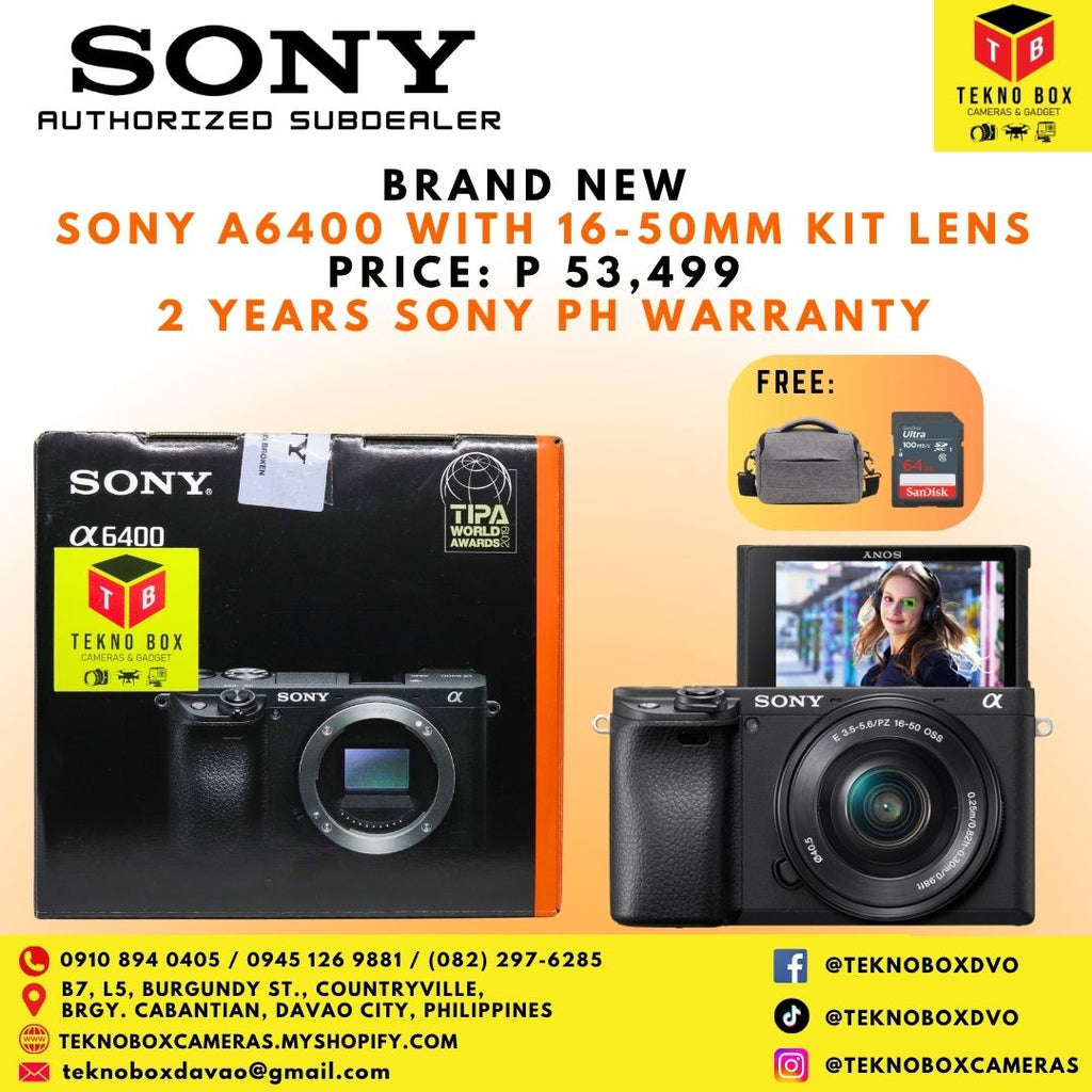 Sony A6400 with 16-50mm kit lens