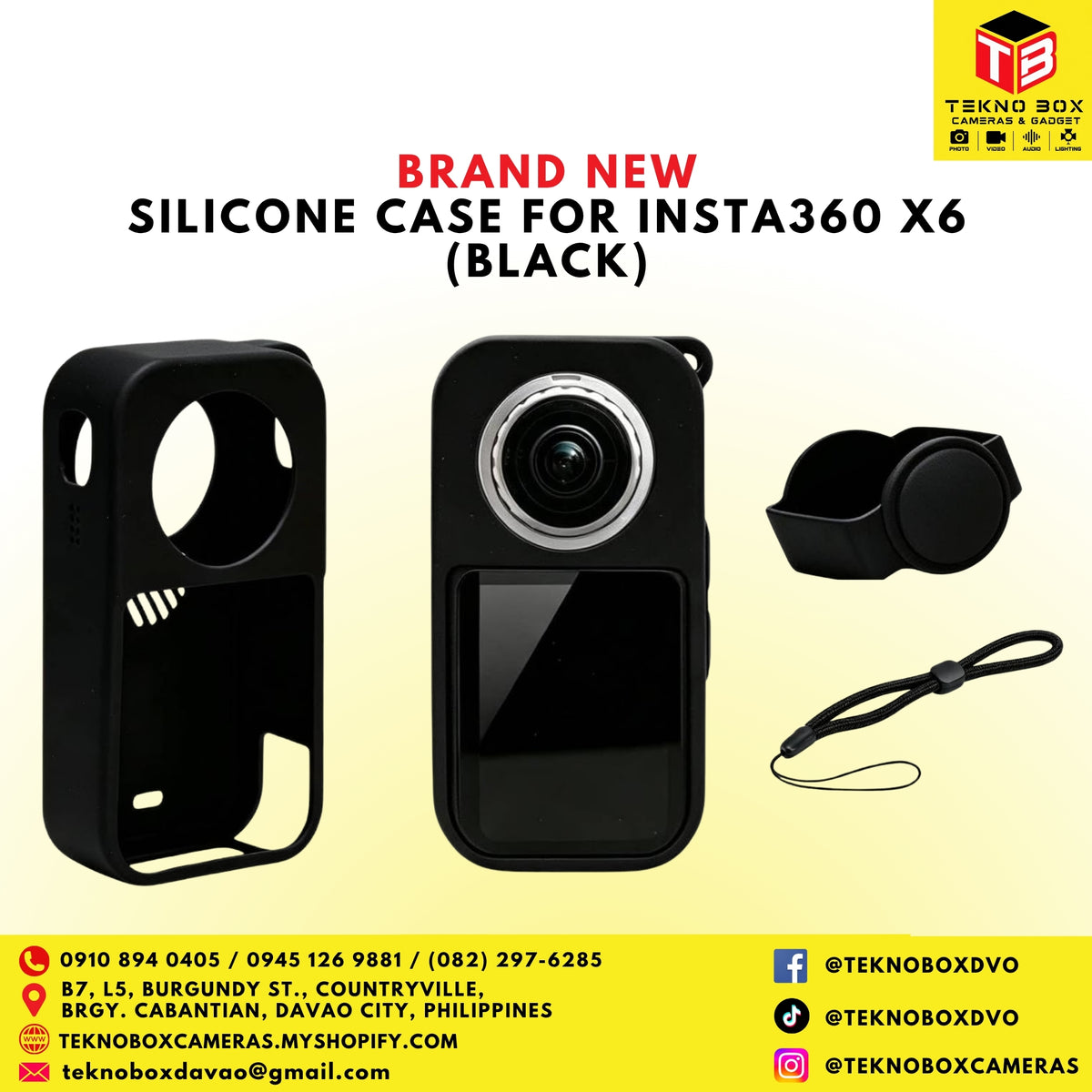 Silicone Case for Insta360 X6 (Black)